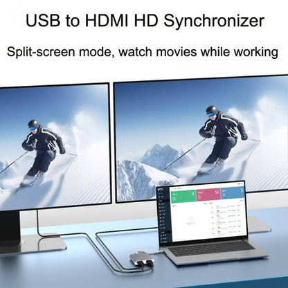 Skanto | USB 3.0 to Dual HDMI High-Resolution Converter 4K USB Same Screen Extension (Gray)