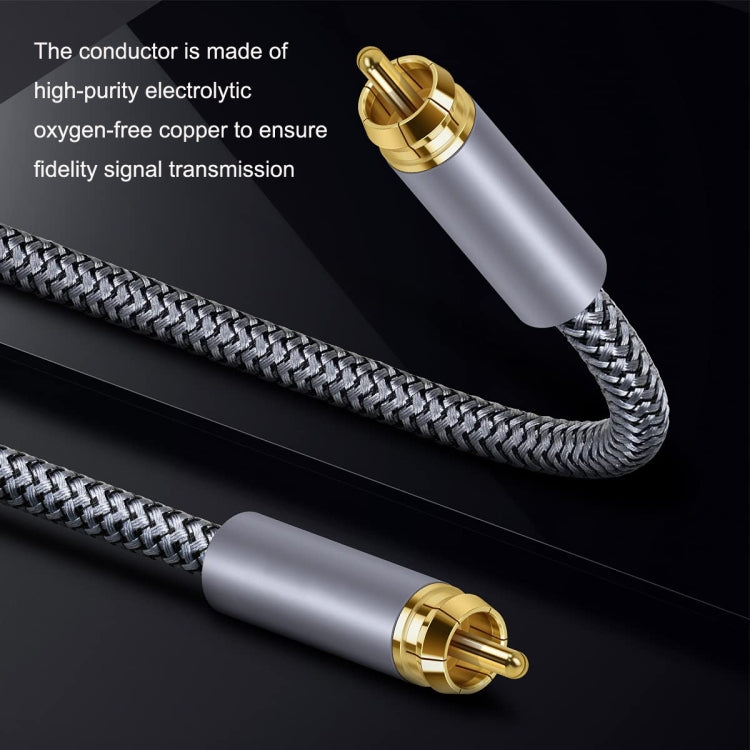 Skanto | 10m Pure Copper RCA Coaxial HIFI Digital Audio Cable SPDIF Subwoofer Speaker Cable (Silver Gray)