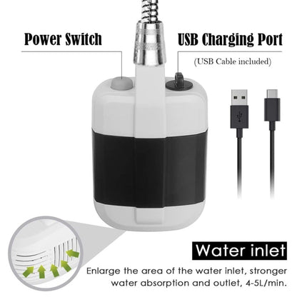 Skanto | KE-801 Outdoor Electric Shower Camping Rechargeable Portable Shower Head