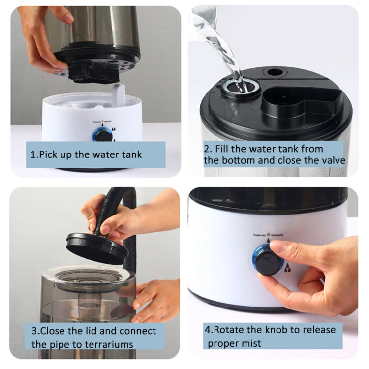 Sandsberg | 4L Reptile Humidifier Fogger Cool Mist Mister with Hose for Turtle Habitat EU Plug