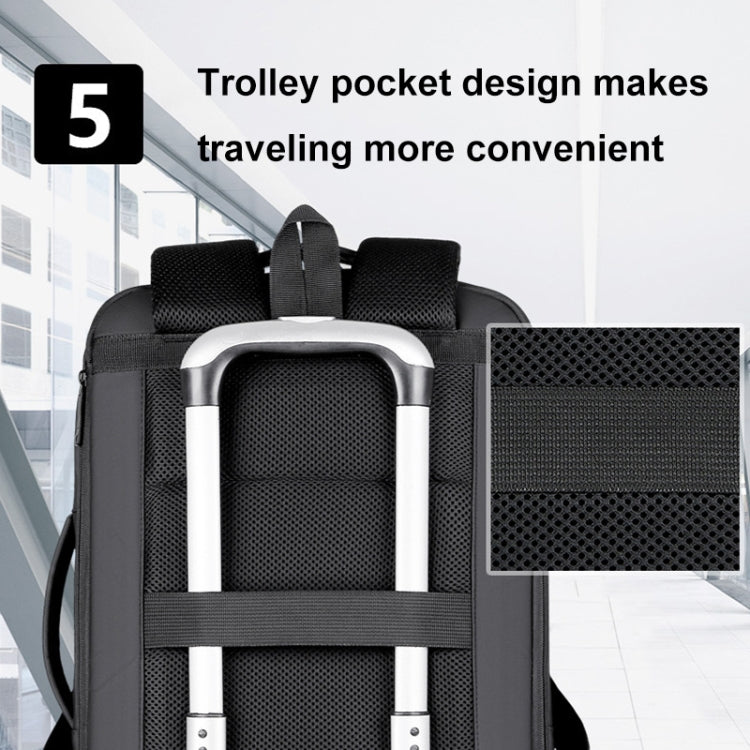 Skanto | Expandable Waterproof Laptop Backpack for Work with USB Port (Black)