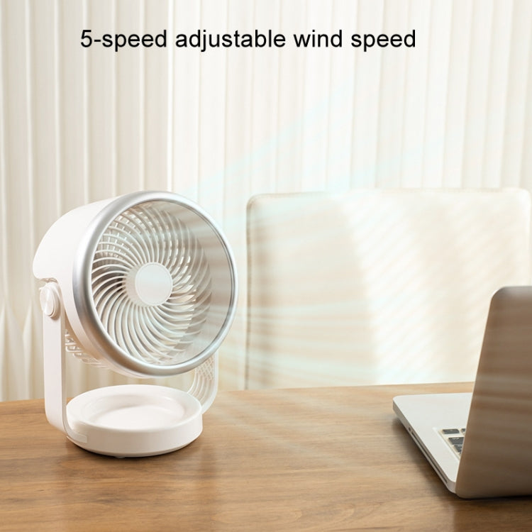Air circulation fan USB-charging quiet desk fan (White) | Karnz