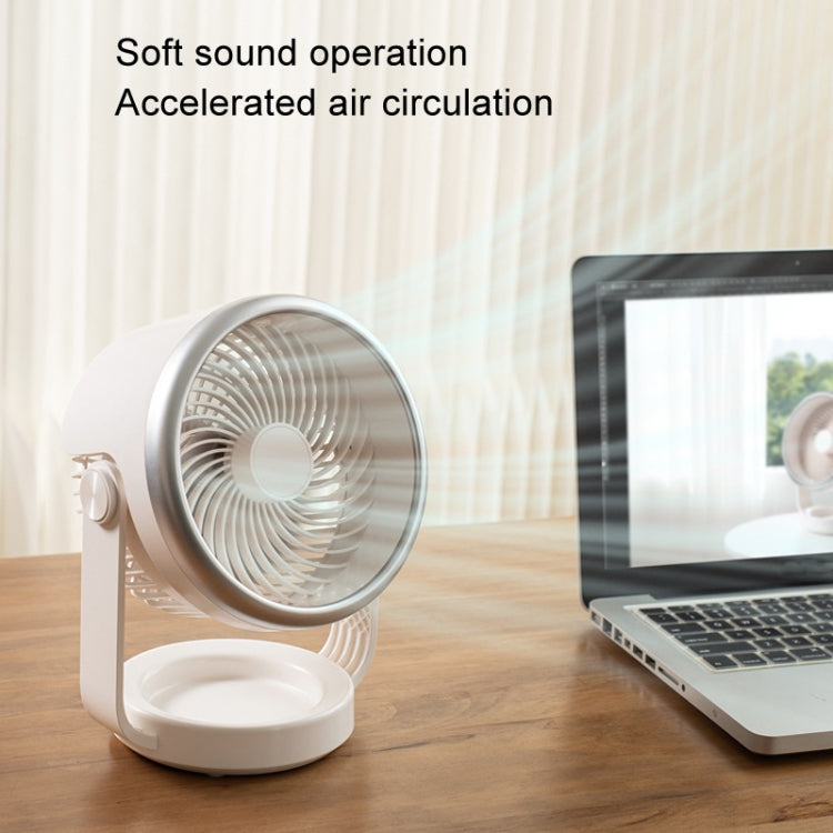 Air circulation fan USB-charging quiet desk fan (White) | Karnz