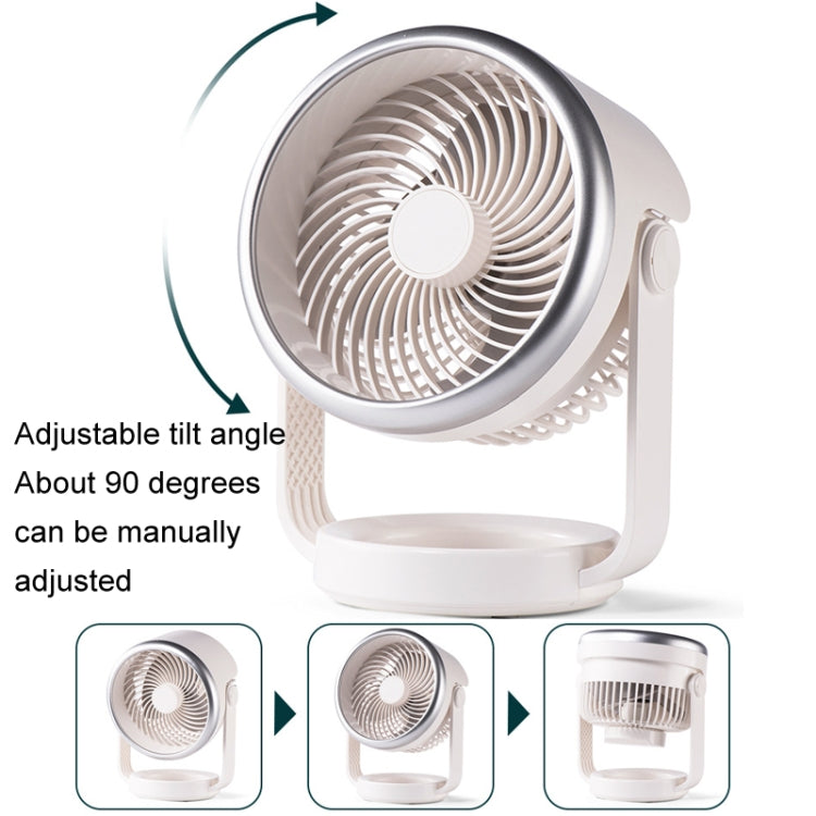 Air circulation fan USB-charging quiet desk fan (White) | Karnz
