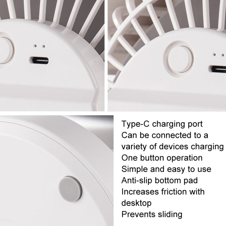 Air circulation fan USB-charging quiet desk fan (White) | Karnz