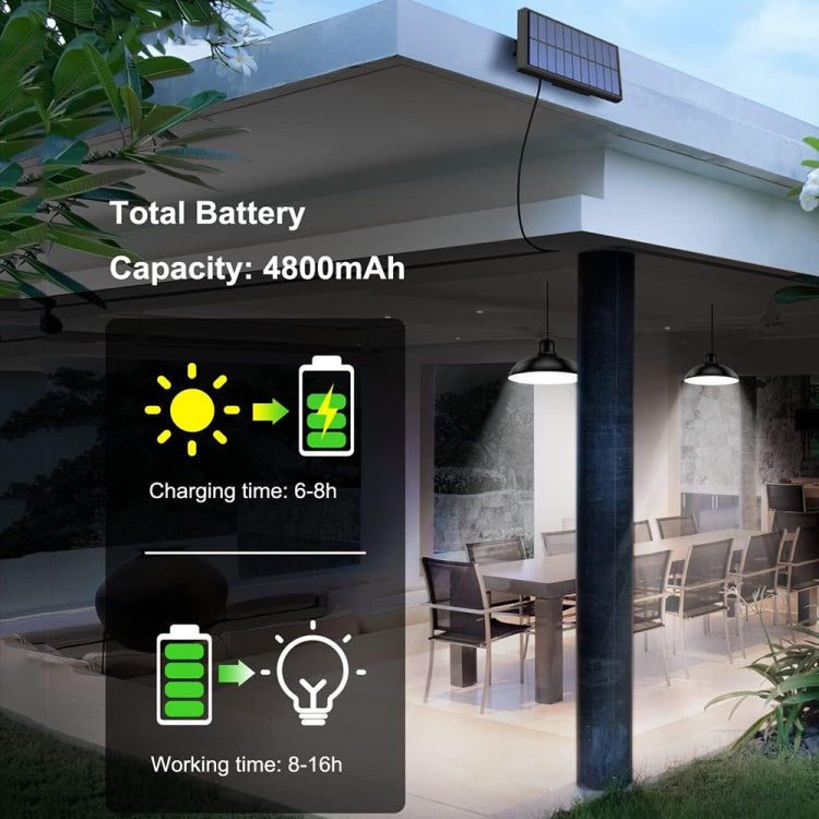 Skanto | IP65 Waterproof Outdoor Solar LED Bulb Chandelier Indoor Light, Specification: Single White Light with Remote Control