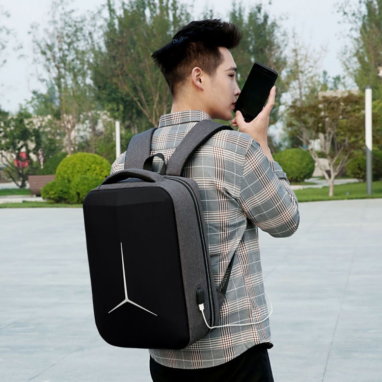 Skanto | 15-Inch Multifunctional Waterproof Business Sport Laptop Backpack with USB Port (Black)