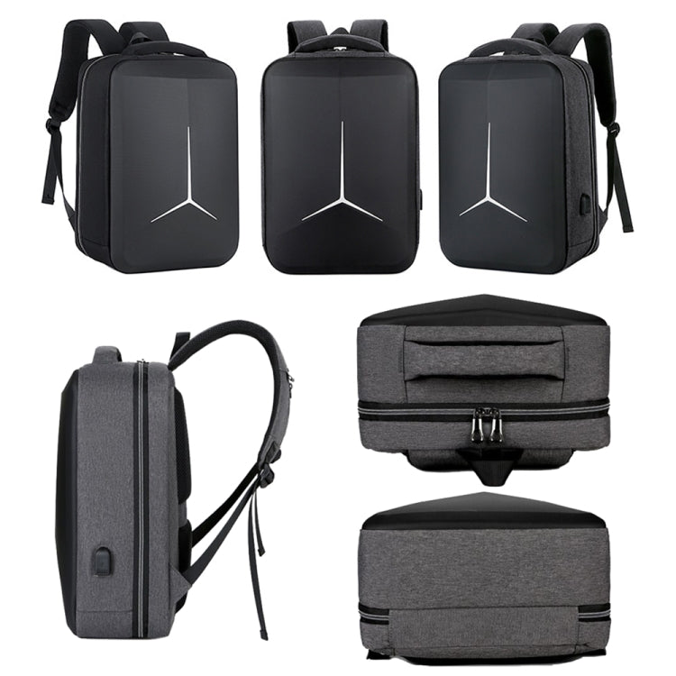 Skanto | 15-Inch Multifunctional Waterproof Business Sport Laptop Backpack with USB Port (Black)