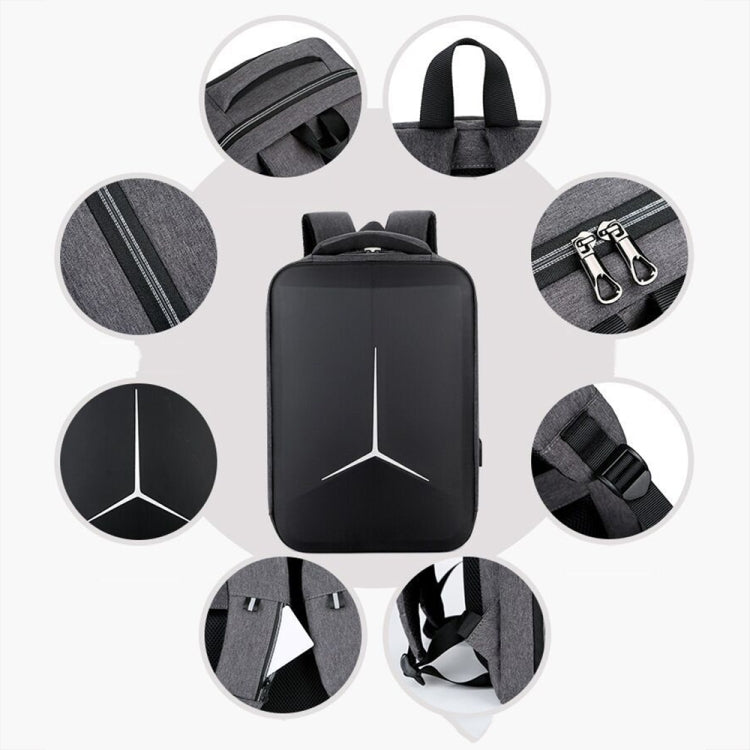 Skanto | 15-Inch Multifunctional Waterproof Business Sport Laptop Backpack with USB Port (Black)