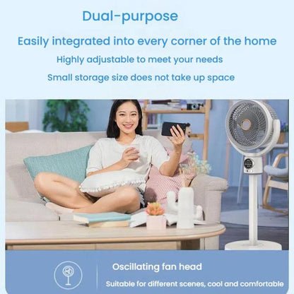 Air Circulation Fan Turbo Light Convection Standing Fan Remote Control Timer Floor Fan, Style: Rechargeable | Bowlift