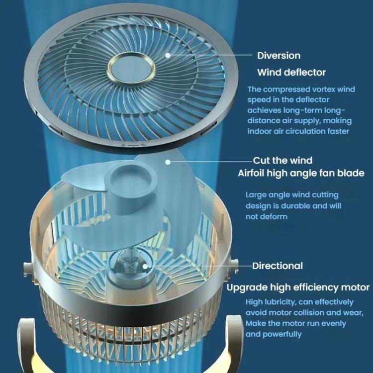 Air Circulation Fan Turbo Light Convection Standing Fan Remote Control Timer Floor Fan, Style: Rechargeable | Bowlift