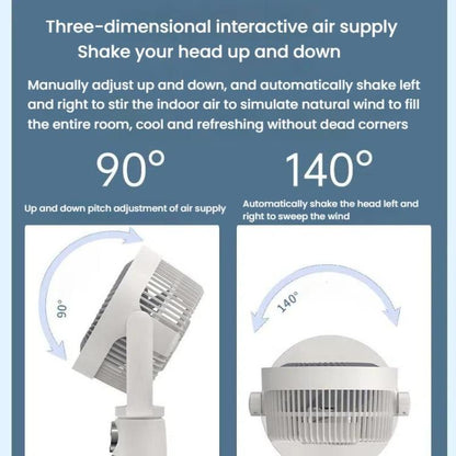 Air Circulation Fan Turbo Light Convection Standing Fan Remote Control Timer Floor Fan, Style: Rechargeable | Bowlift