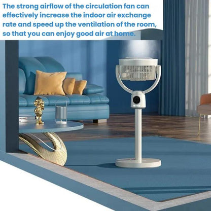 Air Circulation Fan Turbo Light Convection Standing Fan Remote Control Timer Floor Fan, Style: Rechargeable | Bowlift