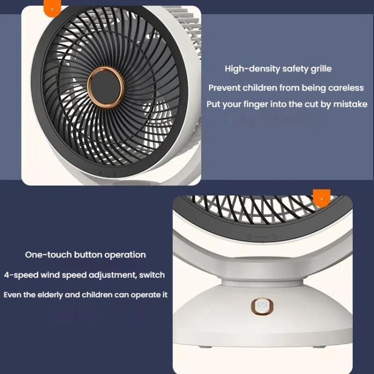 USB Air Circulation Fan Office Desktop Small Fan, Style: Rechargeable | Karnz