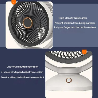 USB Air Circulation Fan Office Desktop Small Fan, Style: Rechargeable | Karnz