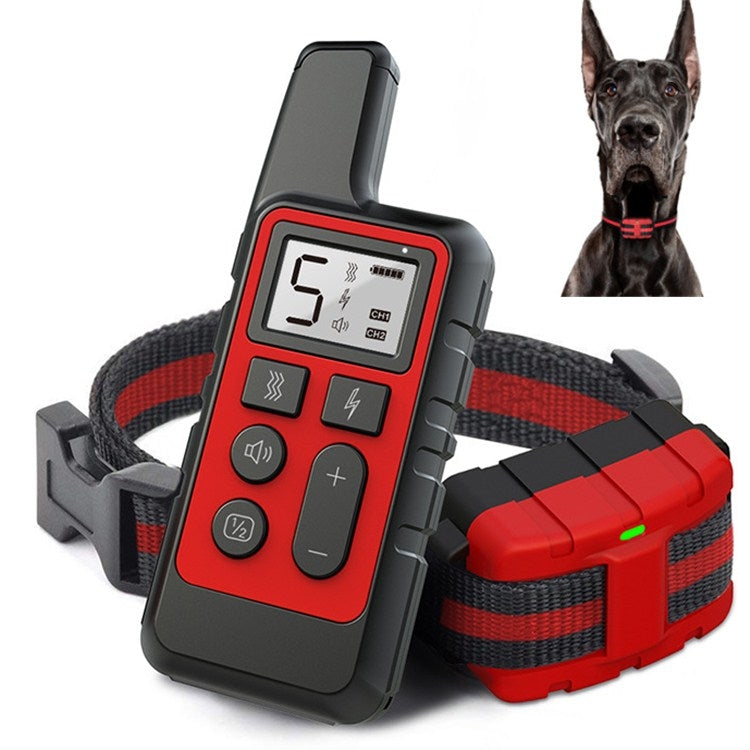 Sandsberg | 500m Dog Training Bark Stopper Remote Control Electric Shock Waterproof Electronic Collar (Red)