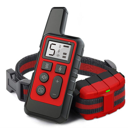 Sandsberg | 500m Dog Training Bark Stopper Remote Control Electric Shock Waterproof Electronic Collar (Red)