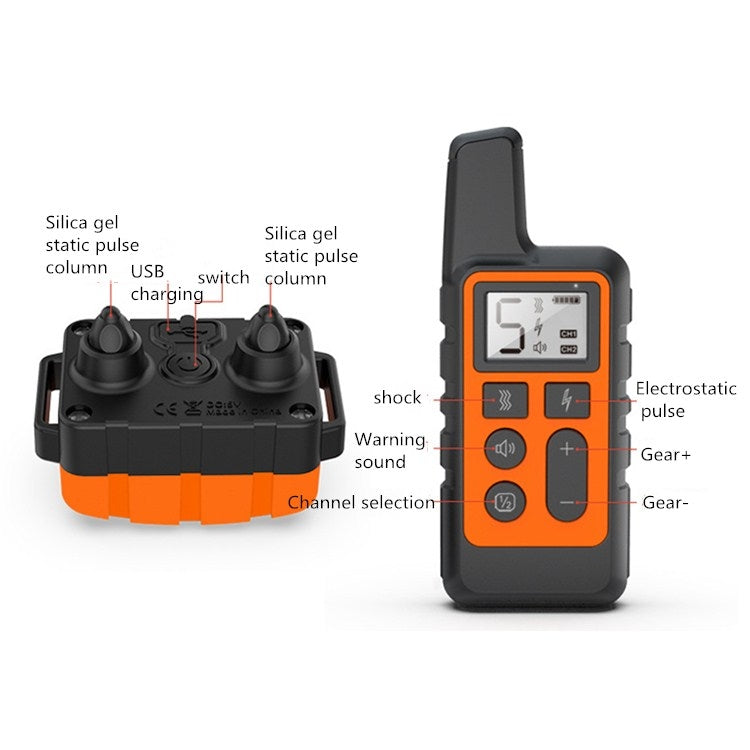 Sandsberg | 500m Dog Training Bark Stopper Remote Control Electric Shock Waterproof Electronic Collar (Red)