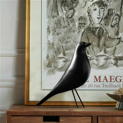Skanto | Resin Craft Bird Figurine Office Ornaments Home Decoration Accessories (Black)