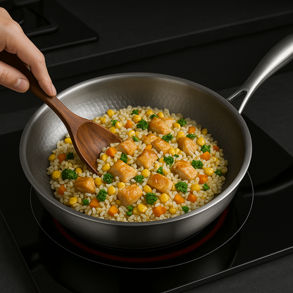 Skanto | Titan Premium Frying Pan – Uncoated Hammered Titanium Pan for All Hobs Including Induction
