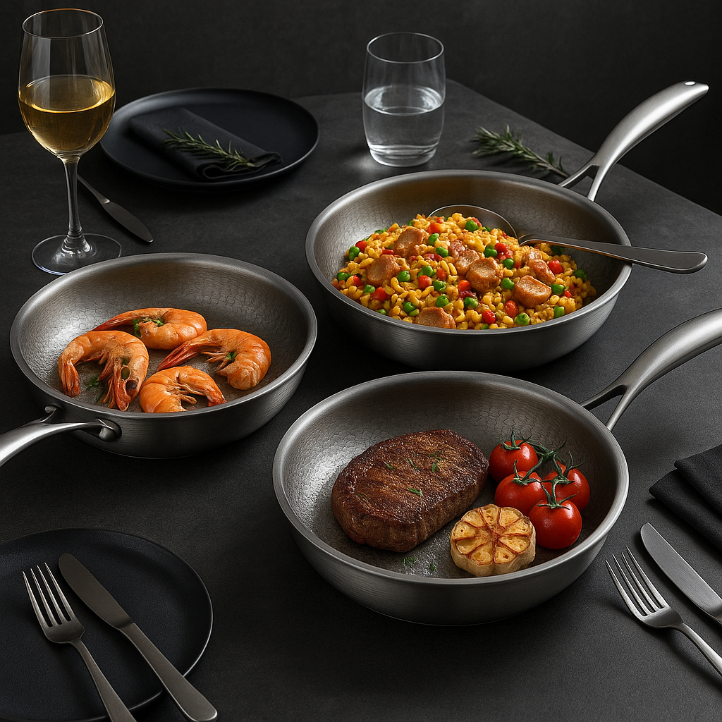 Skanto | Titan Premium Frying Pan – Uncoated Hammered Titanium Pan for All Hobs Including Induction
