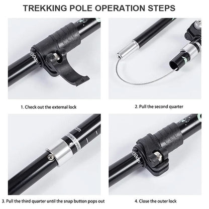 Skanto | Ultralight 5-Section Telescopic Trekking Poles for Mountain and Hiking Tours