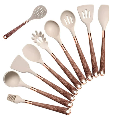 BowLift | Stainless Steel Kitchen Utensil Set with Non-Slip Handles for Cooking & Baking - 10-Piece Cooking Tools
