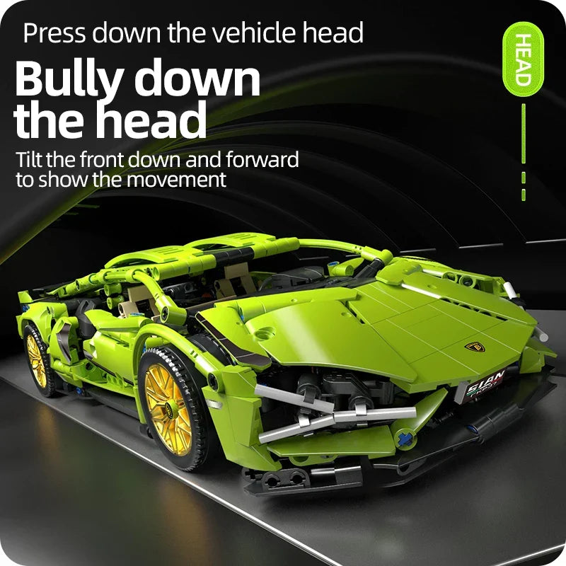 Skanto | Racing Supercar Building Kit | 1280 Parts, Wireless Control & Realistic 1:14 Scale Model for Kids and Adults
