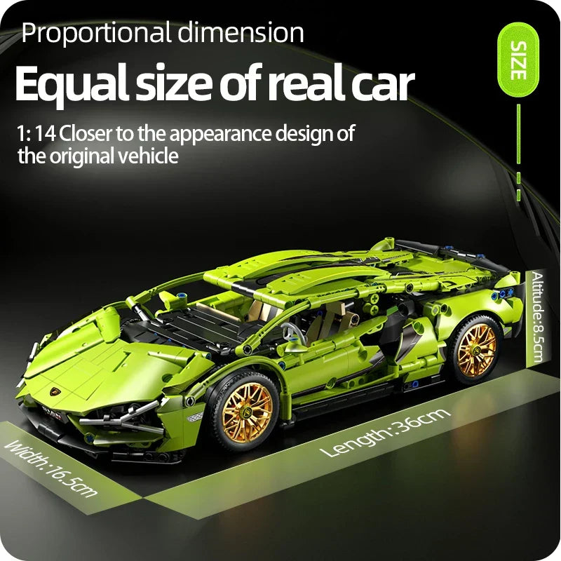 Skanto | Racing Supercar Building Kit | 1280 Parts, Wireless Control & Realistic 1:14 Scale Model for Kids and Adults