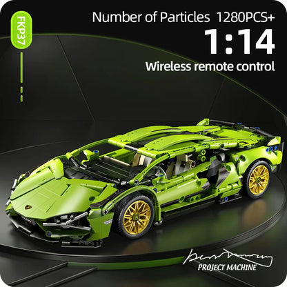 Skanto | Racing Supercar Building Kit | 1280 Parts, Wireless Control & Realistic 1:14 Scale Model for Kids and Adults