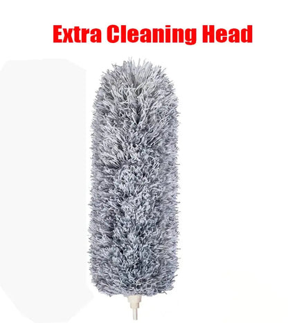 Telescopic duster with extra long microfiber head (3 free replacement cleaning heads)