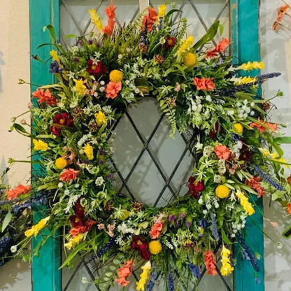 BowLift | Thanksgiving Wreath Grapevine Wildflower Door Wreath with Eucalyptus