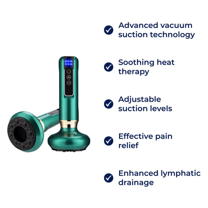 TheraPulse | Electric Cupping Massager – Vacuum Gua Sha, Heat Therapy, and Adjustable Suction for Pain Relief and Lymphatic Drainage Skanto