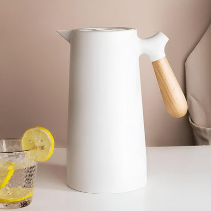 Skanto Skanto | Thermora – Insulated Carafe with Wooden Handle | Stylish Vacuum Flask for Hot and Cold Drinks