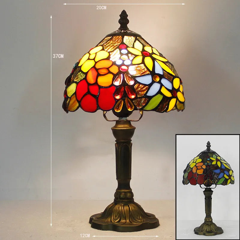 Skanto | Tiffany Desk Lamp | LED E27 | Colorful Handmade Glass