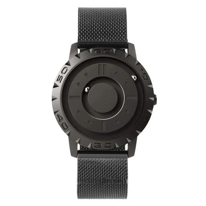 Skanto | Magnetic Ball Watch with Stainless Steel Case and Mesh Strap - Futuristic Time Display for Tech Lovers