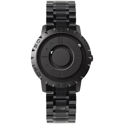 BowLift | Magnetic ball watch with stainless steel case & mesh bracelet - Futuristic time display for technology lovers