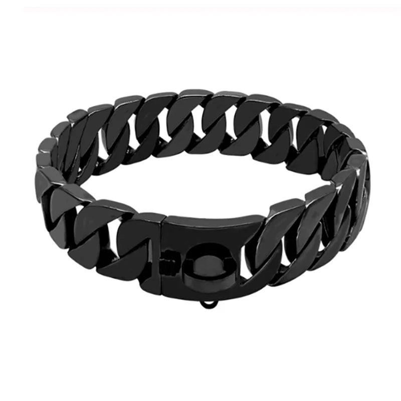 Brehn | KrachtNeck Metal Dog Collar – Robust Stainless Steel Collar for Large Dogs
