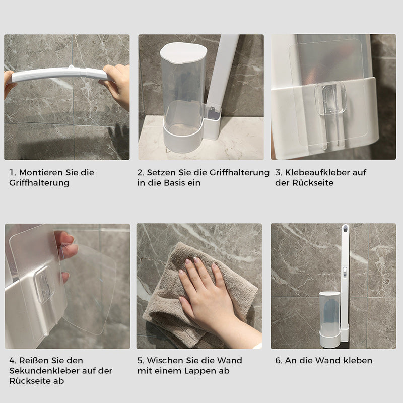 Skanto | Antibacterial Disposable Toilet Brush with Hygienic Sponge Head and Holder