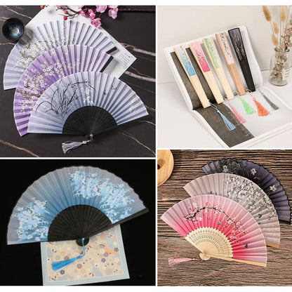 Traditional Japanese Style Floral Hand Fan | Bowlift