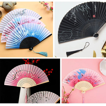 Traditional Japanese Style Floral Hand Fan | Bowlift