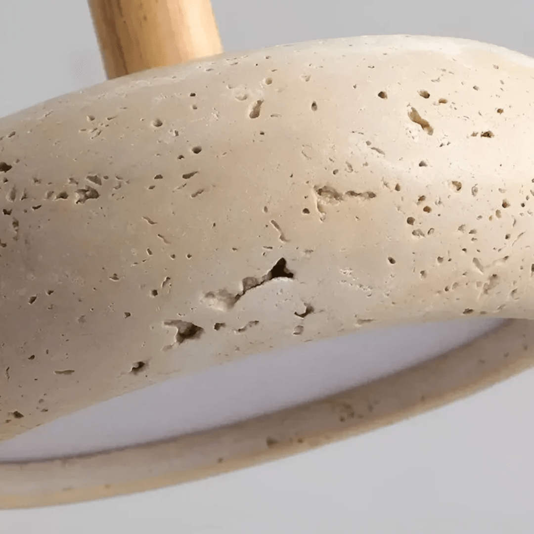Skanto | LED Retro Ceiling Lamp Made of Stone & Wood