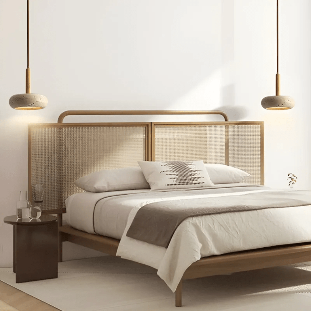 Skanto | LED Retro Ceiling Lamp Made of Stone & Wood