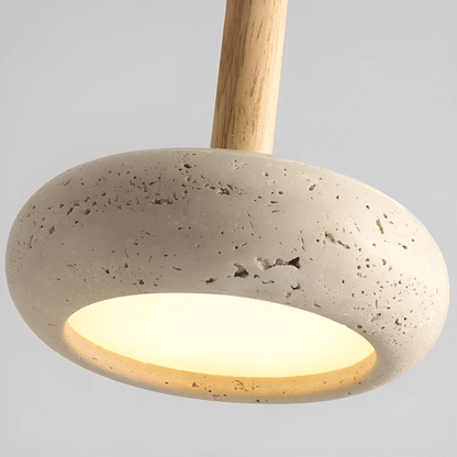 Skanto | LED Retro Ceiling Lamp Made of Stone & Wood
