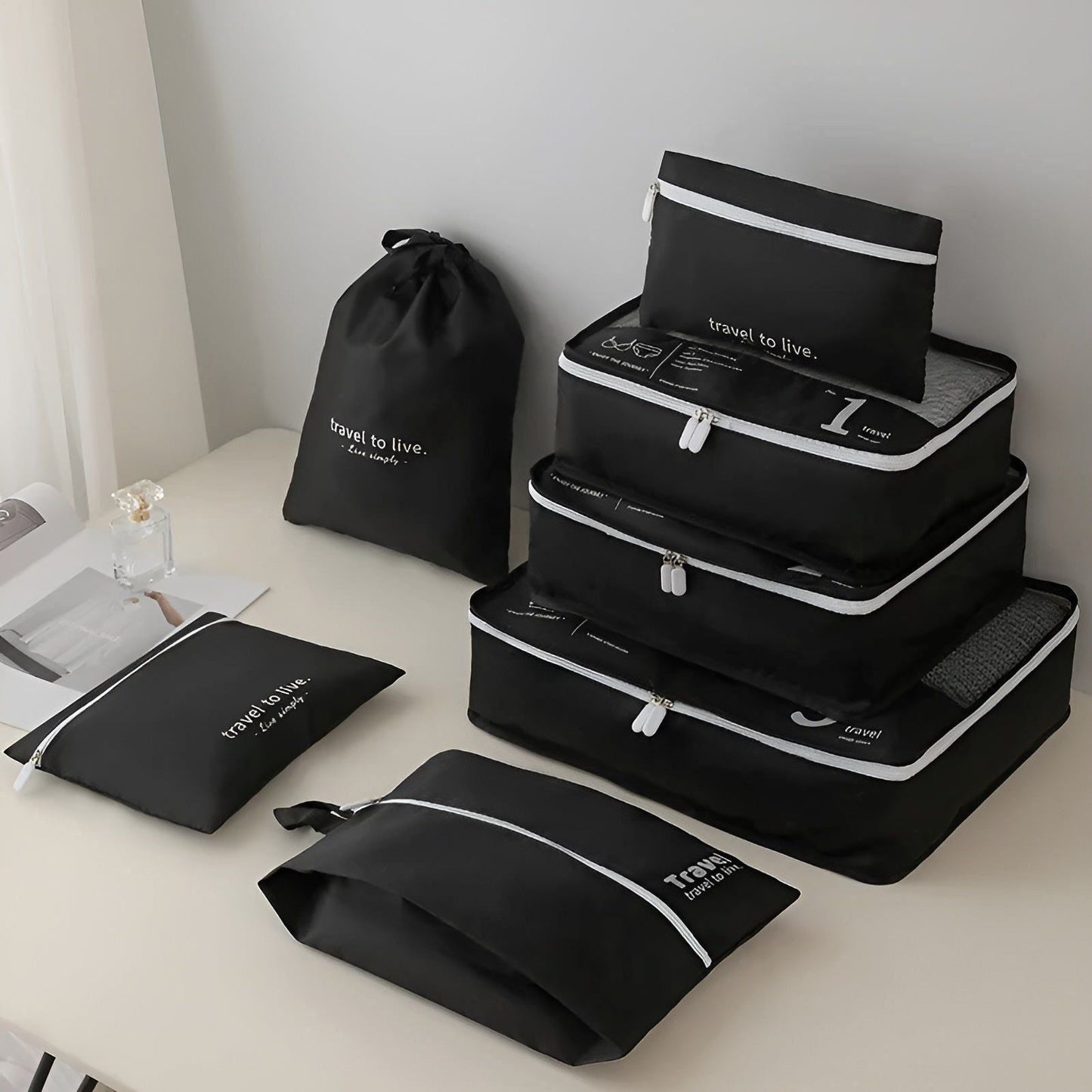BowLift | 7-Piece Travel Packing Cube Set – Lightweight Compression Travel Organiser Bags for Suitcase & Luggage