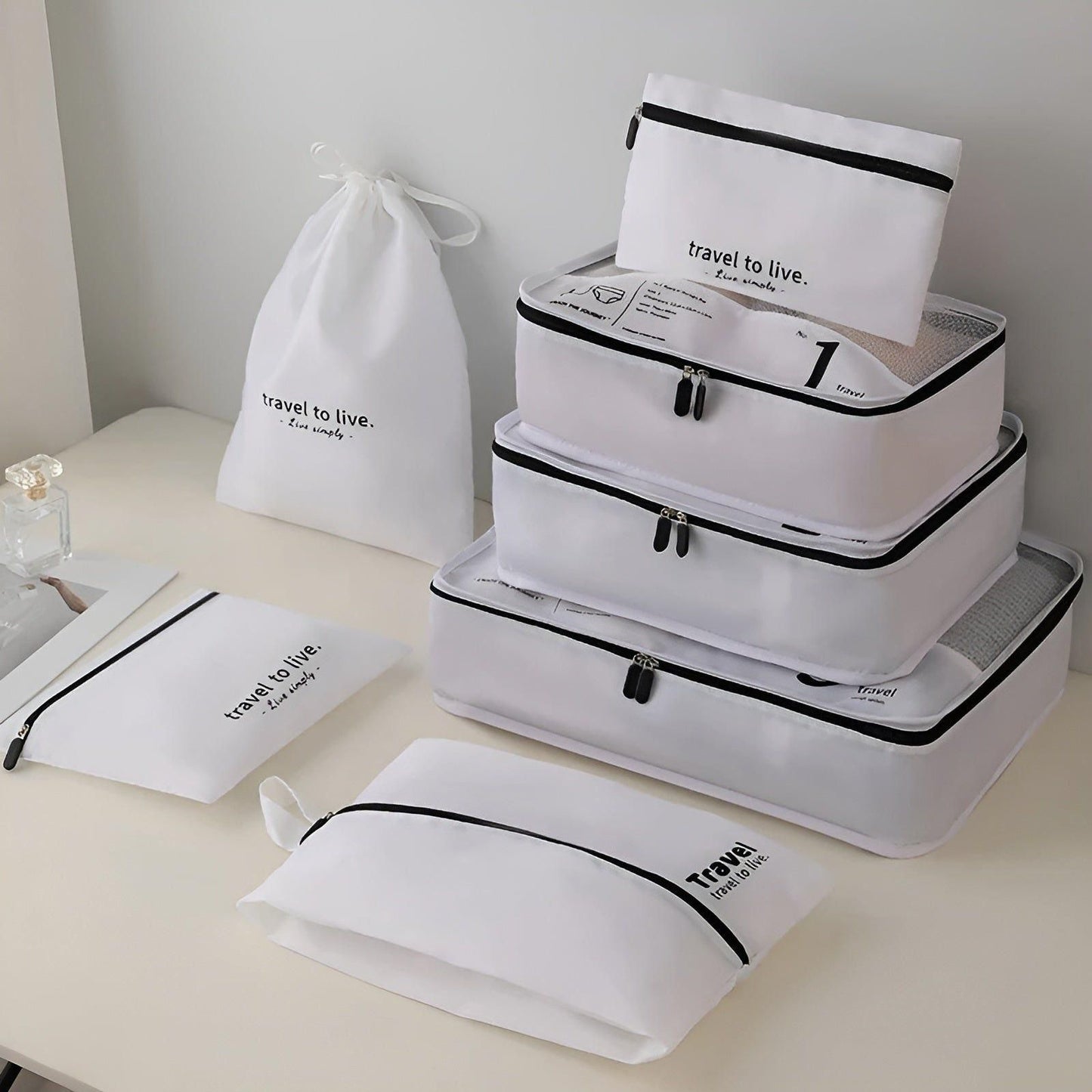 BowLift | 7-Piece Travel Packing Cube Set – Lightweight Compression Travel Organiser Bags for Suitcase & Luggage