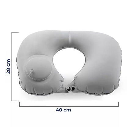 TravelThrive | Inflatable Travel Neck Pillow – Adjustable Firmness – Soft Velvet Cover – Neck Pain Relief – Compact for All Journeys Bowlift