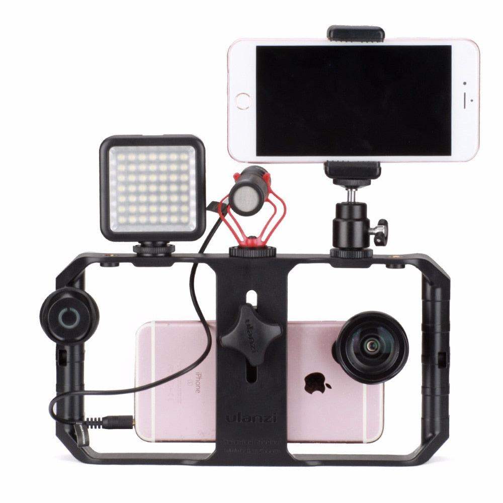 BowLift | VideoGrip Smartphone Stabilizer – Professional Filmcage with Cold Shoe Mounts