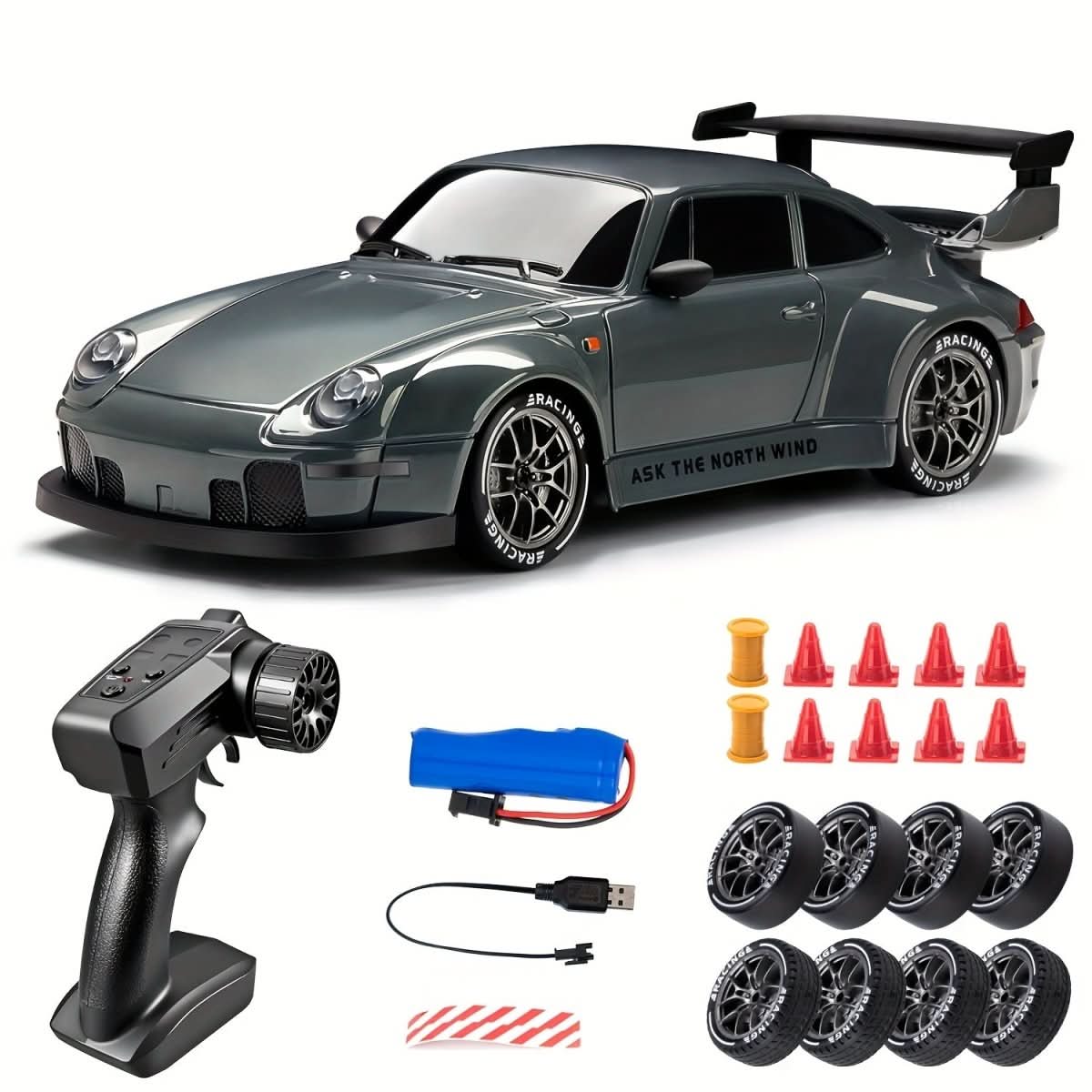 Skanto | 1:24 Scale RC Car with LED Wheels and 4WD
