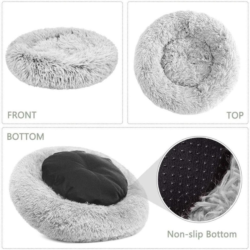 Brehn | Round Plush Calming Donut Dog Bed for Small to Large Dogs